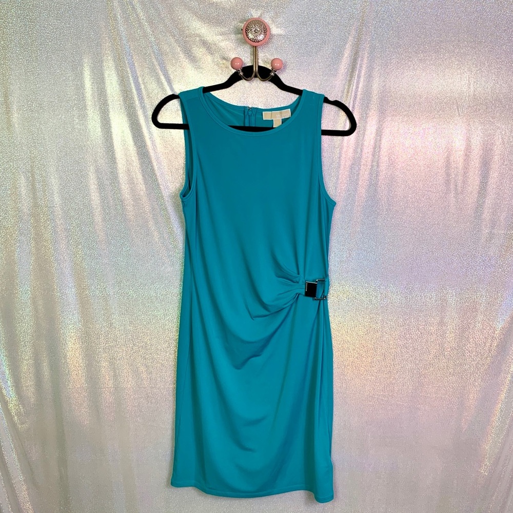 Michael Kors | Tile Blue Dress with Side Buckle - Picture 1 of 8